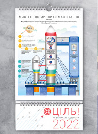 Умный настенный календарь на 2022 год «Цель! Как определять и достигать» (на украинском языке)