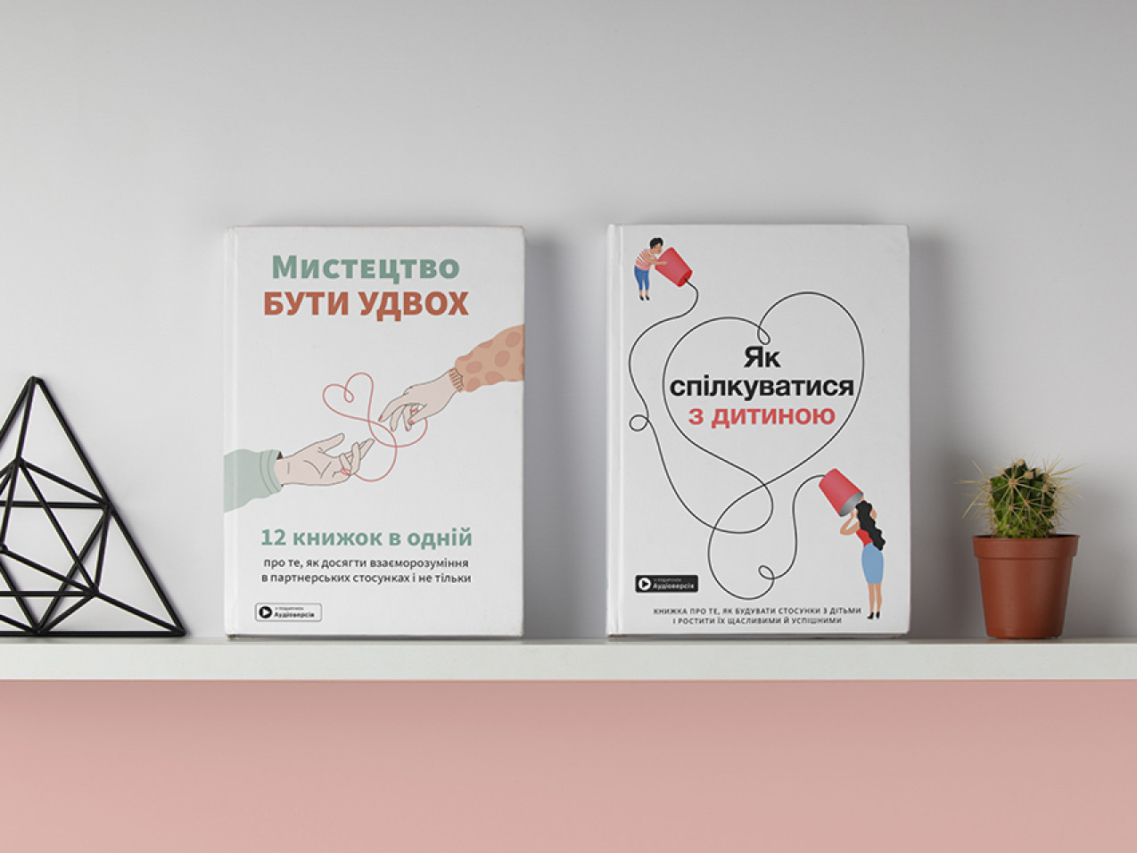 Комплект із двох книг на поличці